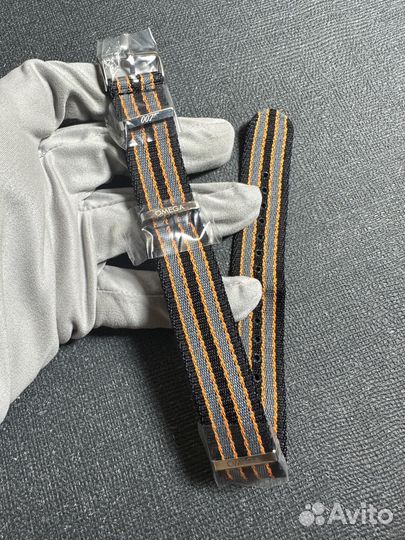 Черно оранжевый nato ткань ремешок для Omega 20мм