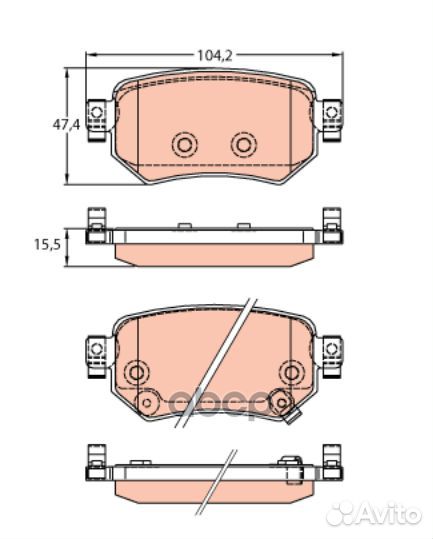 Колодки тормозные дисковые зад GDB3632 TRW
