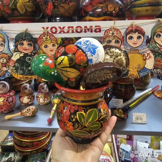 Бейсбольная бита деревянная хохлома