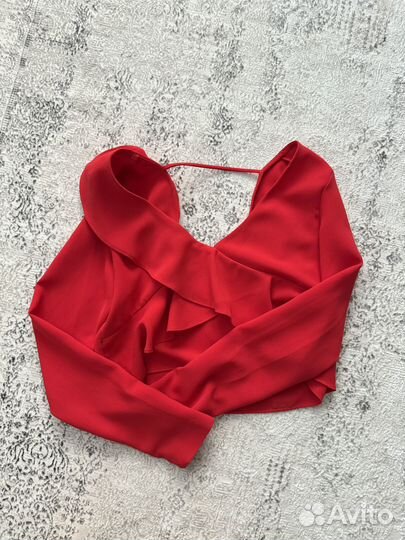 Рубашка красная zara xs