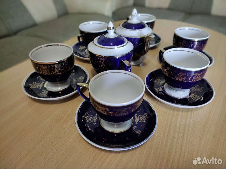 Сервиз чайный кобальт СССР