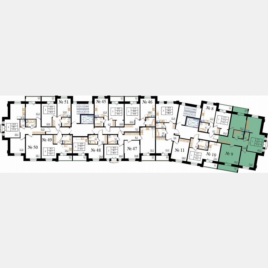 3-к. квартира, 91,7 м², 3/8 эт.