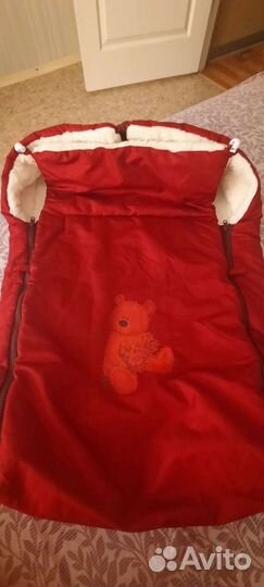 Зимний конверт в коляску на овчине