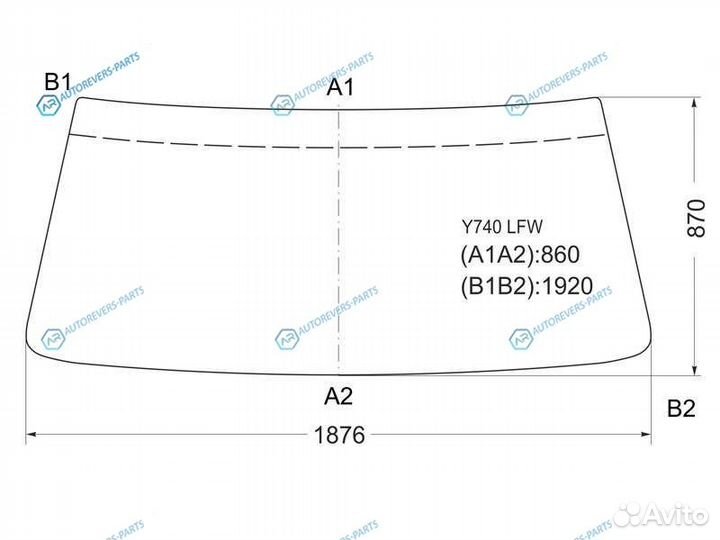 Y740 LFW Стекло лобовое в резинку hino ranger cabo