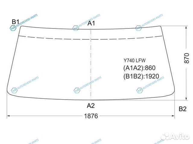 Y740 LFW Стекло лобовое в резинку hino ranger cabo