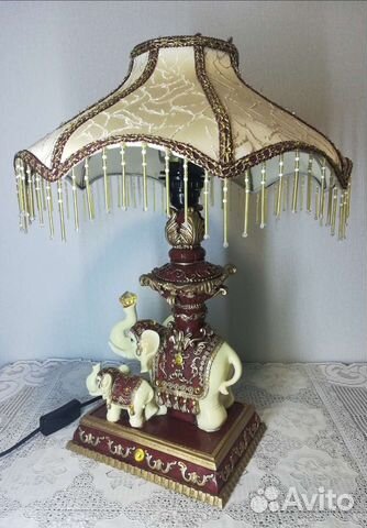 Лампа настольная, слоны