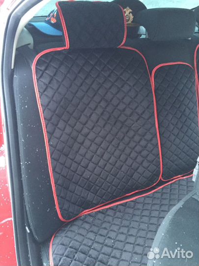 Автомобильные чехлы. Велюр Алькантара Лён