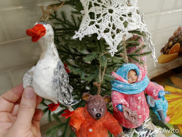 Ватные игрушки на елочку