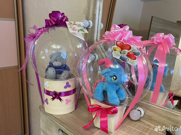 Букет из игрушек в воздушном шаре