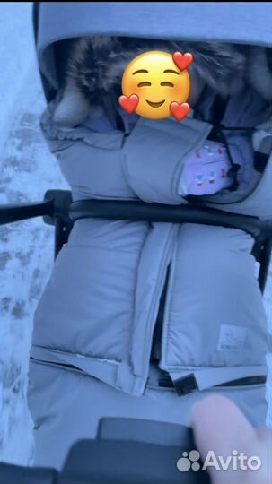 Конверт зимний на овчине и муфта-варежки в подарок