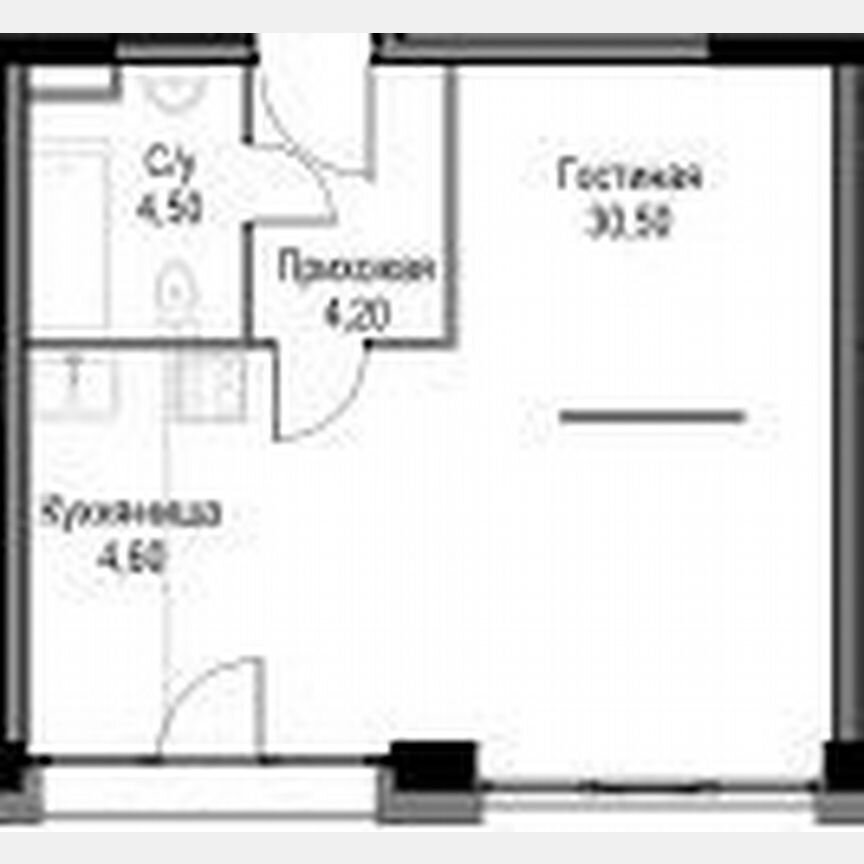 Квартира-студия, 43,8 м², 19/25 эт.