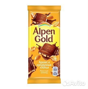 Шоколад Alpen Gold Арахис-Кукурузные хлопья (опт)