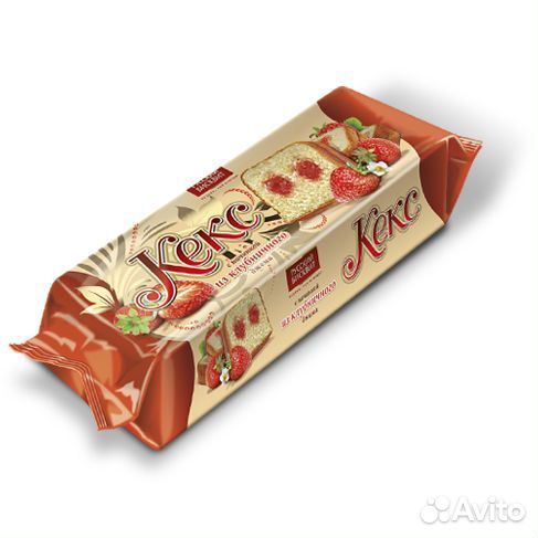 Кекс Русский Бисквит c Клубничной начинкой 225г