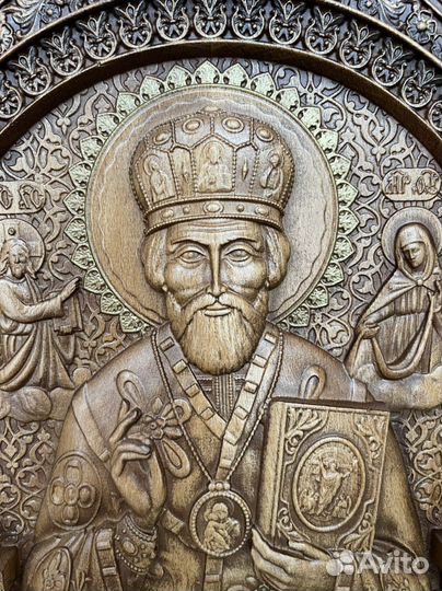 Икона Николай Чудотворец из дерева