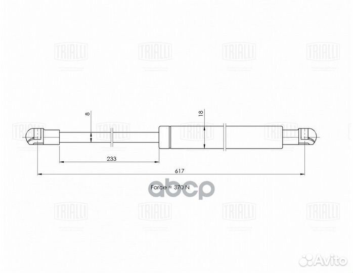 Упор газовый (амортизатор) крышки багажника Ope