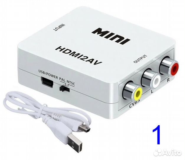 Переходник (адаптер, конвертер) hdmi, VGA, тюльпан