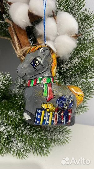 Елочная игрушка лошадка