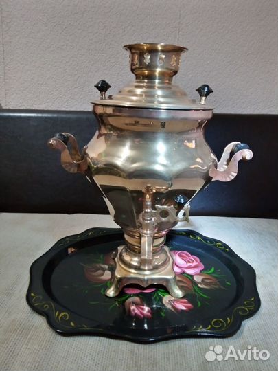 Самовар электрический латунь,3литра