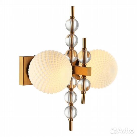 Бра настенный металлический со стеклом