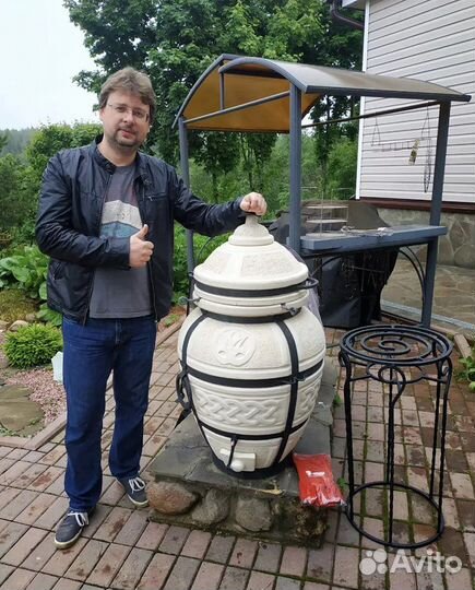 Тандыр «Атаман» с откидной крышкой