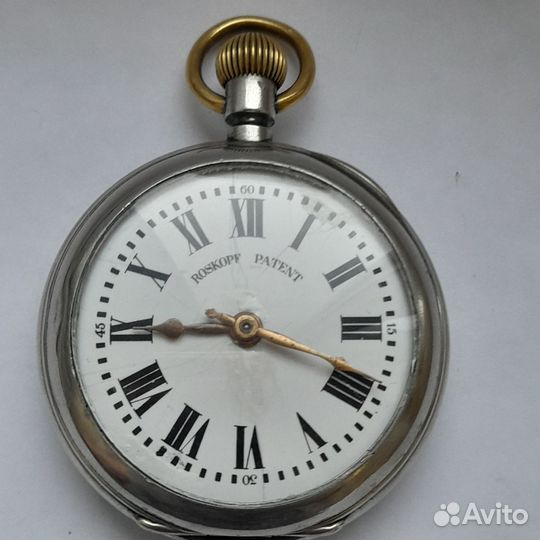 Антикварные карманные часы roskopf крупные
