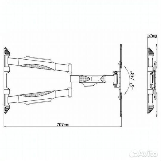 Наклонно-поворотный настенный кронштейн Line-33