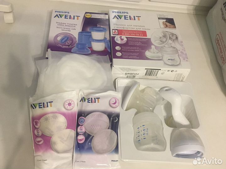 Молокоотсос ручной, банки Avent