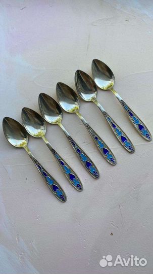Набор кофейных ложек из серебра 875 пробы. СССР