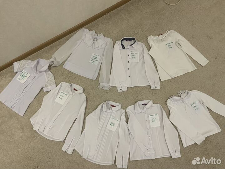 Рубашки для садика и школы для девочки 128-134 см