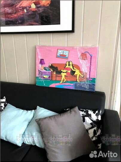 Портрет в стиле Симпсонов, картина на холсте Крд