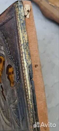 Икона Казанская Божья Матерь серебро 84 позалота