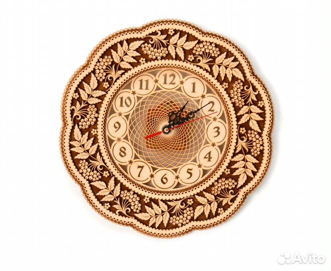 Часы деревянные большие круглые 