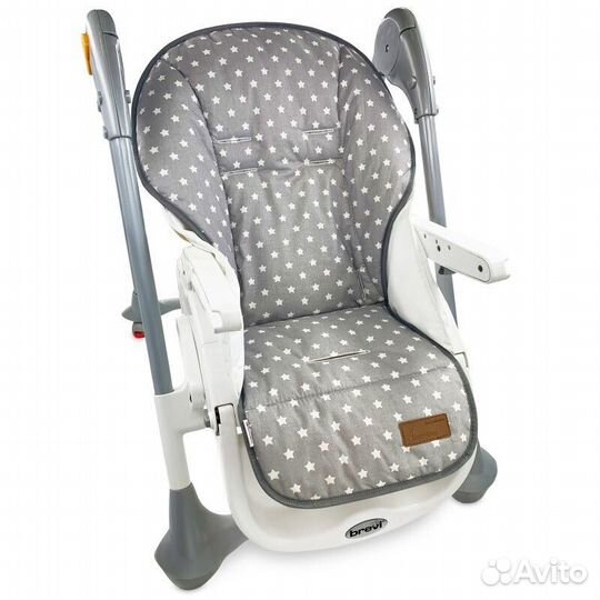 Накидка на стульчик для кормления серый