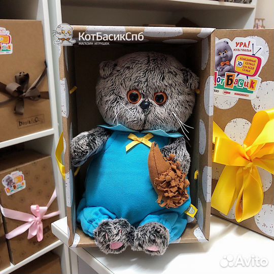 Кот Басик Baby 20 см с ёжиком