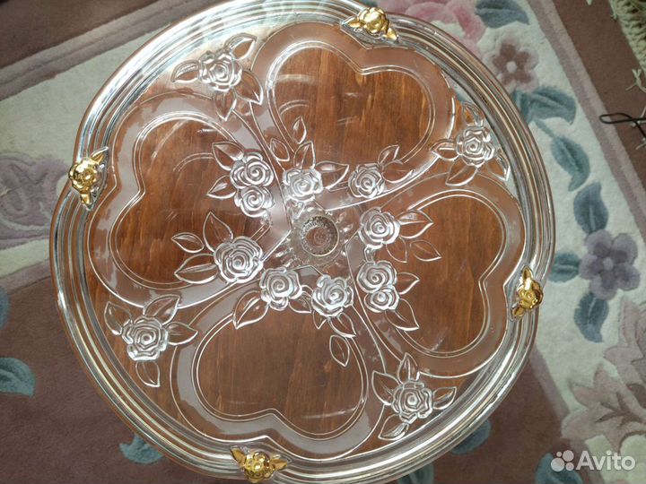 Ваза, тортница из Богемского стекла. Чехия