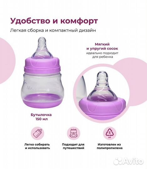 Молокоотсос ручной с бутылочкой