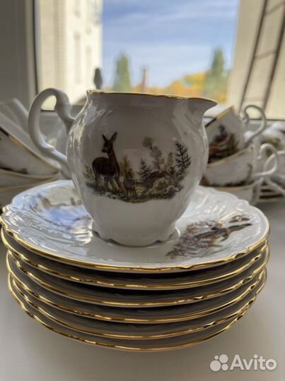 Чайно кофейный сервиз чехия Bernadotte (охота)