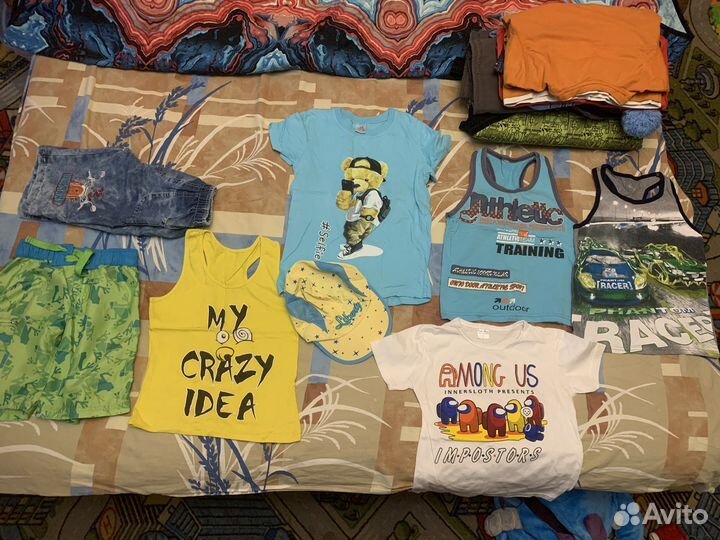 Два пакета вещей на мальчика 110-116-122