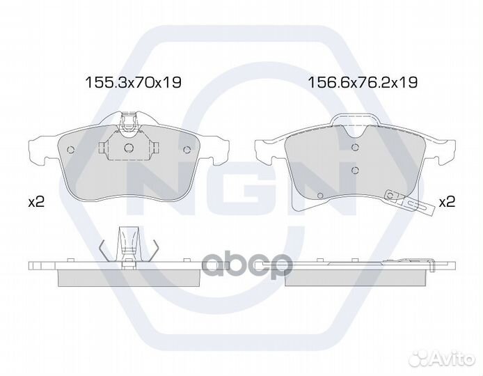 Колодки тормозные дисковые керамические перед