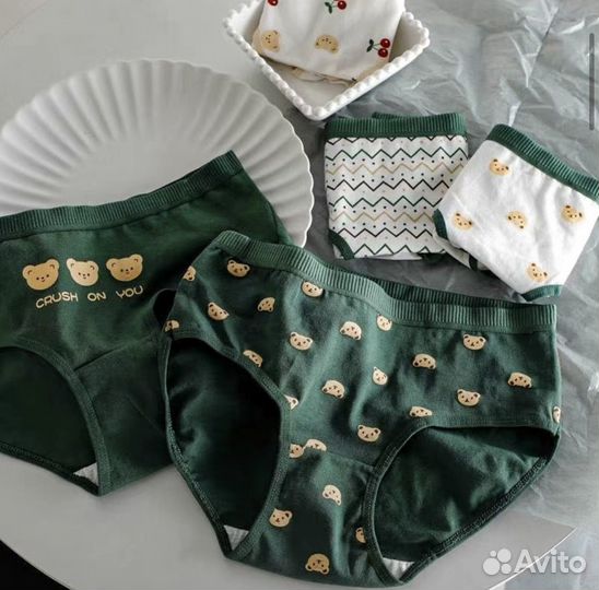 Женские трусы набор 5 штук хлопок пакетом