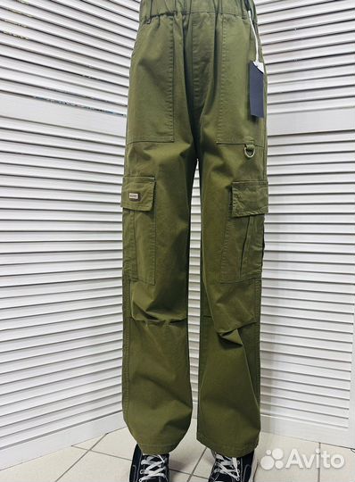 Брюки карго зеленые хаки от 140 до 170