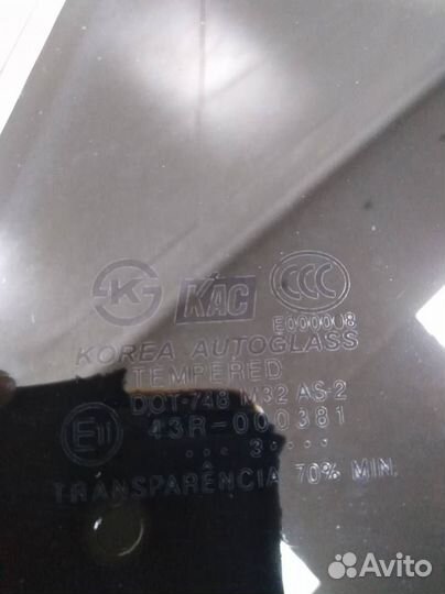 Стекло двери задней правой форточка Hyundai Santa