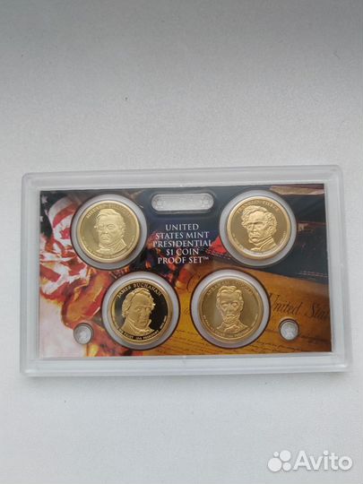Набор 4 монет 1 доллар США президенты 2010