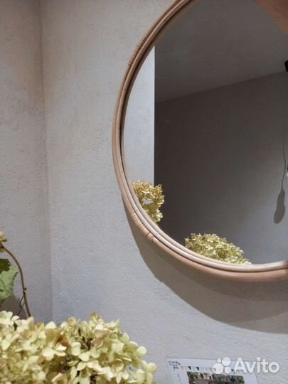 Круглое зеркало hm home ротанг
