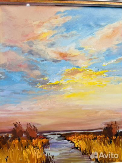 Картина «поле осенью» масло холст