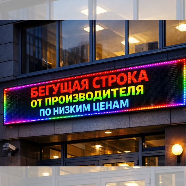 Бегущая строка светодиодная разноцветная