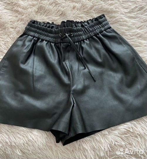 Шорты кожаные zara s-m