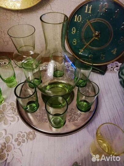 Посуда из цветного стекла СССР