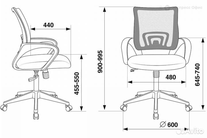 Кресло офисное Бюрократ CH-695N/OR/TW-11