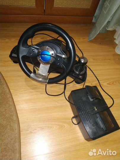 Игровой руль с педалями для пк Oklick